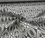 Geometric Pattern White Grey Upholstery Fabric - Image 5