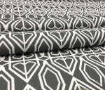 Geometric Pattern White Grey Upholstery Fabric - Image 6