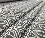 Geometric Pattern White Grey Upholstery Fabric - Image 7