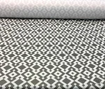 Geometric White Grey Upholstery Fabric - Image 4