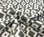 Geometric White Grey Upholstery Fabric - Image 5
