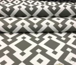 Geometric White Grey Upholstery Fabric - Image 6