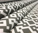 Geometric White Grey Upholstery Fabric - Image 7