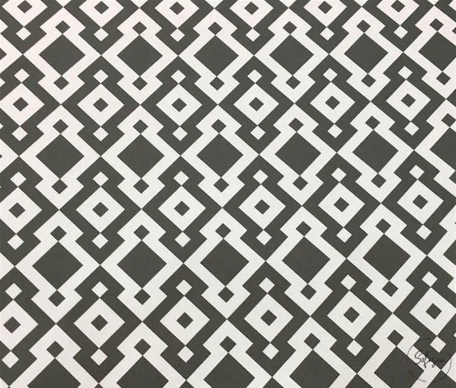 Geometric White Grey Upholstery Fabric Geometric White Grey Upholstery Fabric - Image 1