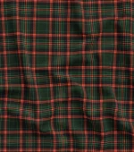 Green and Red Plaid Patterned Sofa and Curtain Fabric