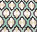 Green Beige Ethnic Patterned Curtain and Upholstery Fabric