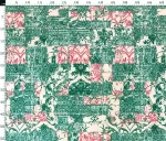 Green Patchwork Style Upholstery and Curtain Fabric