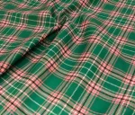 Green-Pink Plaid Patterned Sofa and Curtain Fabric - Image 3