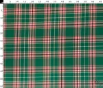Green-Pink Plaid Patterned Sofa and Curtain Fabric