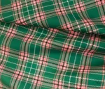 Green-Pink Plaid Patterned Sofa and Curtain Fabric - Image 4