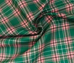 Green-Pink Plaid Patterned Sofa and Curtain Fabric - Image 5
