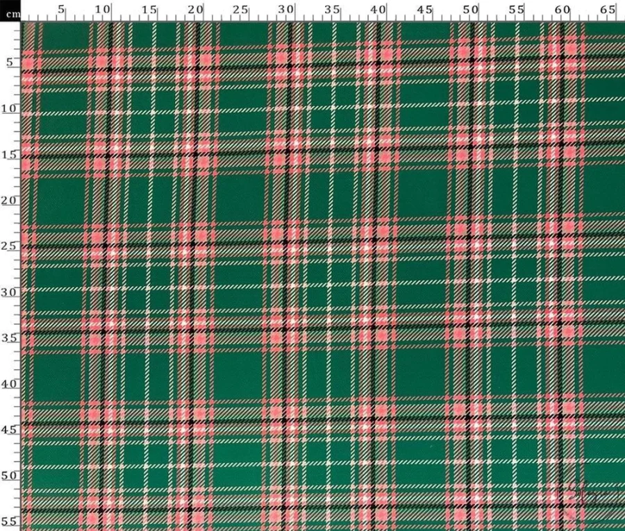 Green-Pink Plaid Patterned Sofa and Curtain Fabric Green-Pink Plaid Patterned Sofa and Curtain Fabric - Image 1
