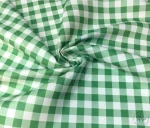 Green Plaid Sofa and Curtain Fabric with Square Pattern
