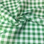 Green Plaid Sofa and Curtain Fabric with Square Pattern