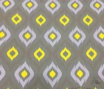 Grey, Lilac, Yellow Ikat Pattern Sofa and Curtain Fabric - Image 3