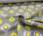 Grey, Lilac, Yellow Ikat Pattern Sofa and Curtain Fabric - Image 5