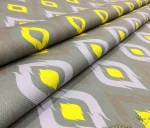 Grey, Lilac, Yellow Ikat Pattern Sofa and Curtain Fabric - Image 7