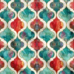 Moroccan Lantern Motif Marbled Fabric