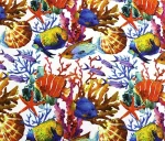 Multicolored Aquarium Pattern Upholstery Fabric
