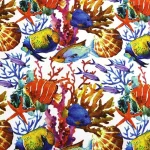 Multicolored Aquarium Pattern Upholstery Fabric