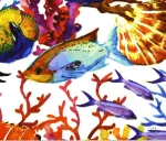 Multicolored Aquarium Pattern Upholstery Fabric - Image 4