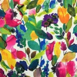 Multicolored Leaf Pattern Upholstery Fabric