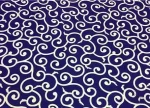 Navy Blue and White Batik Patterned Upholstery Fabric - Image 3