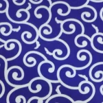 Navy Blue and White Batik Patterned Upholstery Fabric