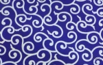 Navy Blue and White Batik Patterned Upholstery Fabric