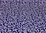 Navy Blue and White Batik Patterned Upholstery Fabric - Image 4