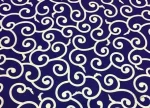 Navy Blue and White Batik Patterned Upholstery Fabric - Image 5