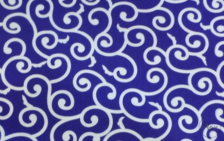 Navy Blue and White Batik Patterned Upholstery Fabric Navy Blue and White Batik Patterned Upholstery Fabric - Image 1