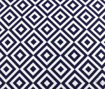 Navy Blue and White Checked Upholstery Fabric