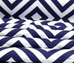 Navy Blue and White Checked Upholstery Fabric - Image 5