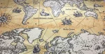 Old World Map Pattern Upholstery Fabric - Image 3