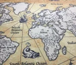 Old World Map Pattern Upholstery Fabric