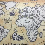 Old World Map Pattern Upholstery Fabric