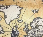 Old World Map Pattern Upholstery Fabric - Image 5