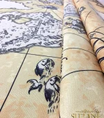 Old World Map Pattern Upholstery Fabric - Image 7