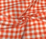 Orange Plaid Sofa and Curtain Fabric with Square Pattern