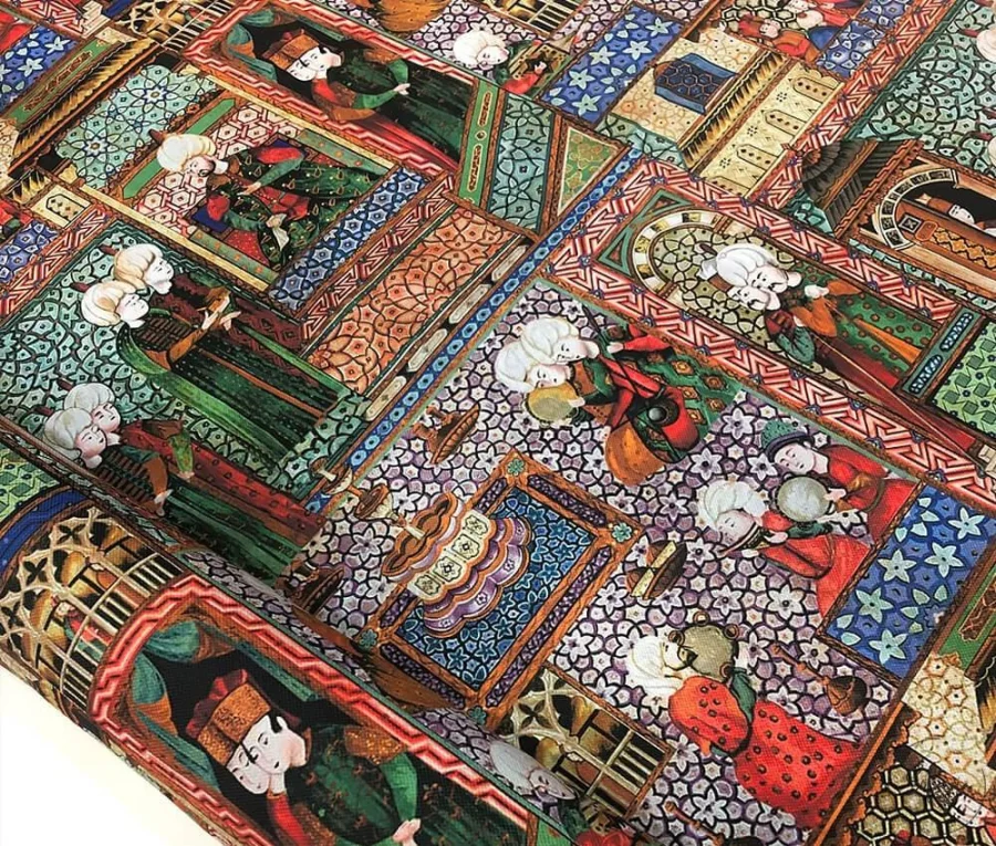 Ottoman Patterned Ethnic Upholstery Fabric Ottoman Patterned Ethnic Upholstery Fabric - Image 1