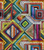 Patchwork Colorful Geometric Pattern Upholstery Fabric - Image 4