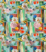 Patchwork Design Ikat Fabric Model