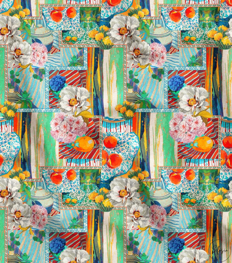 Patchwork Design Ikat Fabric Model Patchwork Design Ikat Fabric Model - Image 1