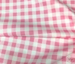 Pink Plaid Patterned Sofa and Curtain Fabric - Image 3