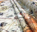 Piri Reis Map Patterned Upholstery Fabric - Image 13