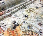 Piri Reis Map Patterned Upholstery Fabric - Image 14