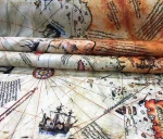 Piri Reis Map Patterned Upholstery Fabric - Image 15