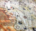 Piri Reis Map Patterned Upholstery Fabric