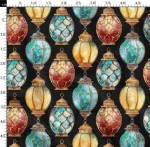 Ramadan-themed black fabric with lamp motif for sofa. - Image 4